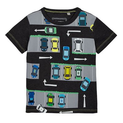Boys' grey car print t-shirt